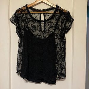 Abercrombie and Fitch - Black Floral Double Layered Top